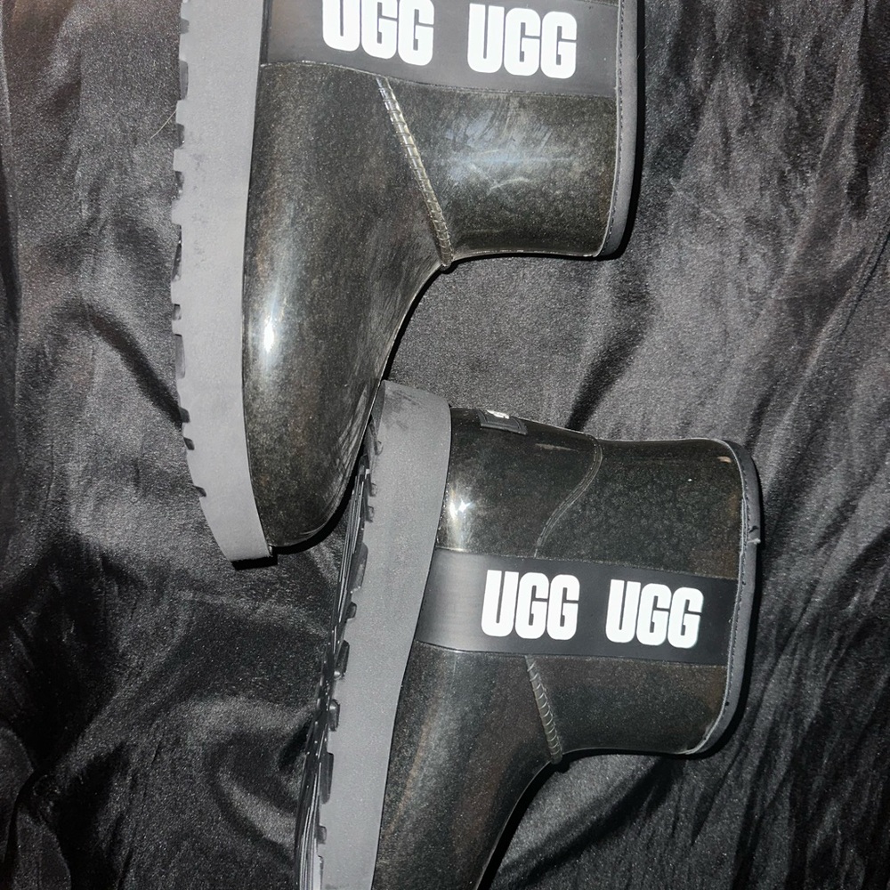 Black Ugg Rain boots never worn